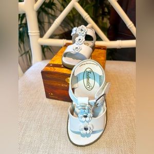 Toddler Girl Footmates Ariel 110 White Leather Sandals